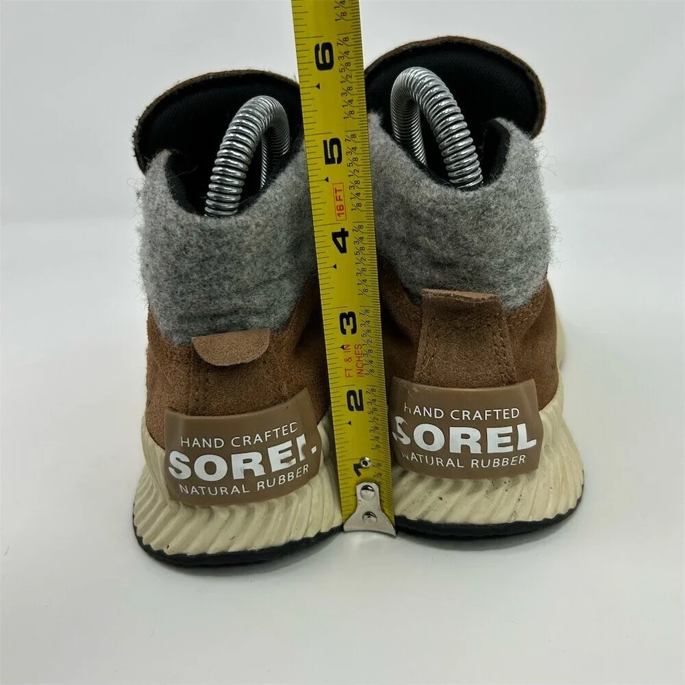 SOREL Out N About III Kids Waterproof Brown Leather Lace Up Ankle Boots Size 3